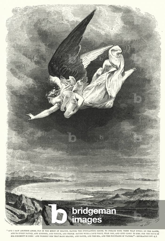 I saw another angel fly in the midst of heaven, Revelation XIV, 6, 7 (engraving)