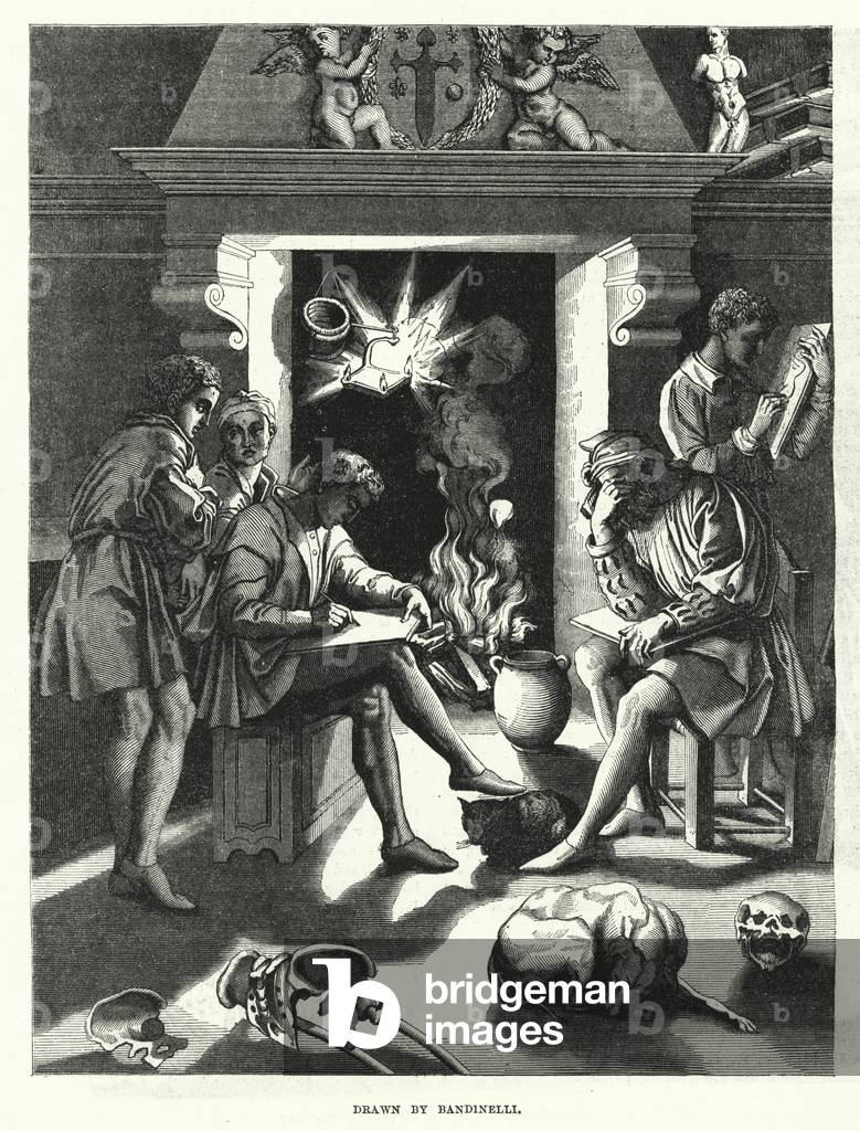 Studio of Baccio Bandinelli in the sixteenth century (engraving)