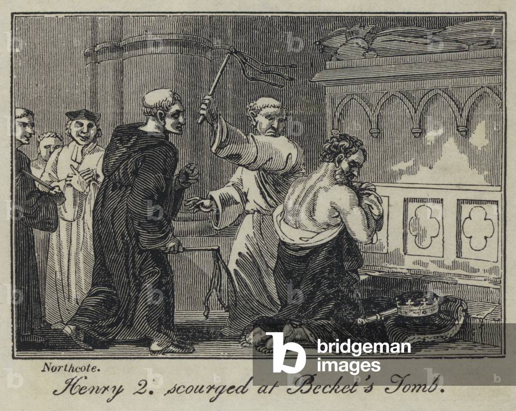 Henry 2 scourged at Becket's Tomb (engraving)