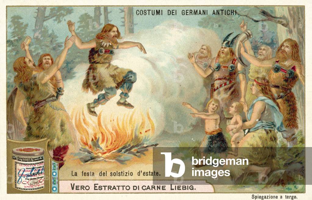 Festival of the summer solstice, ancient Germany (chromolitho)