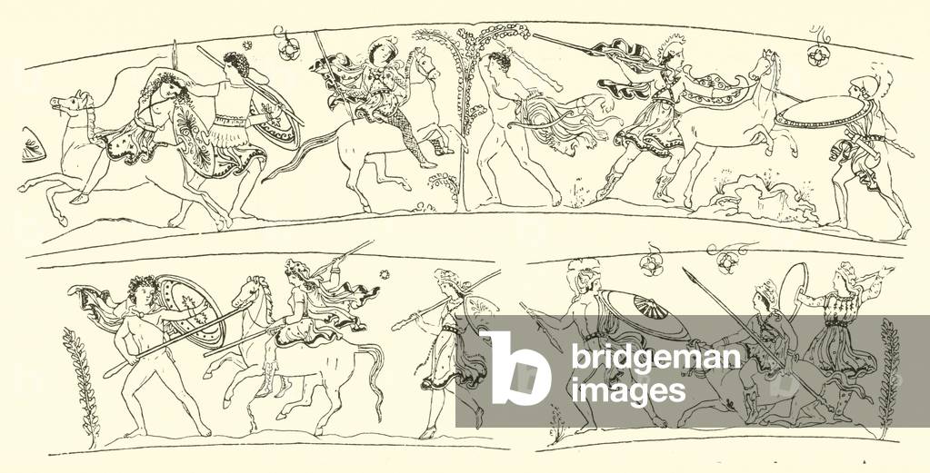 Amazons and Greeks (engraving)