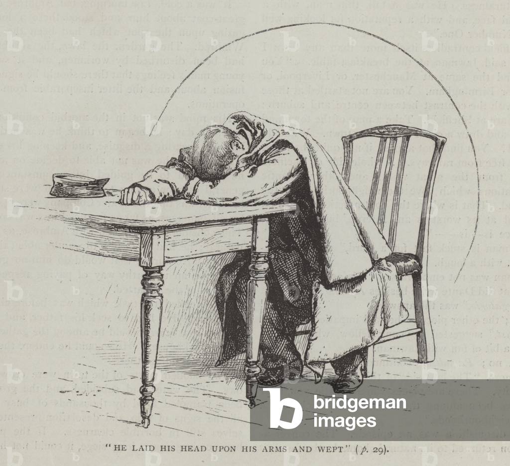He Laid his Head upon his Arms and Wept (engraving)