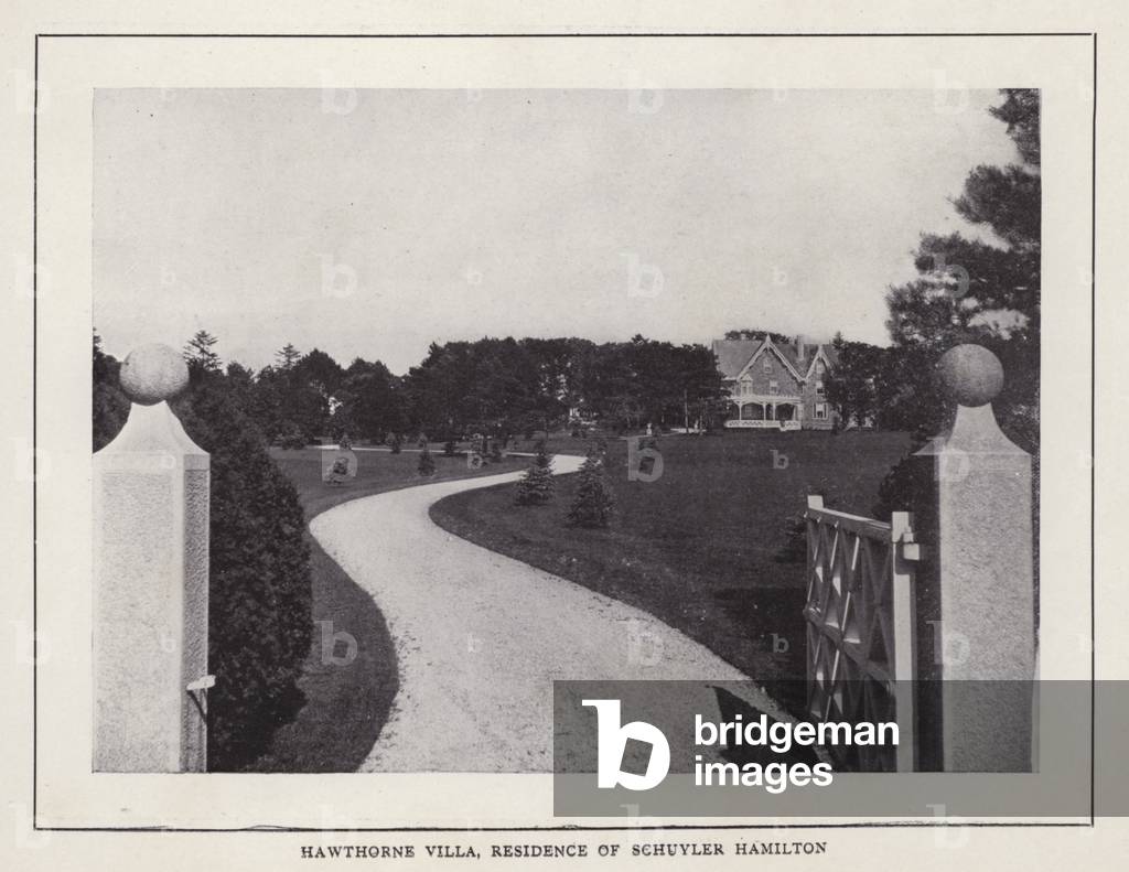 Newport, Rhode Island: Hawthorne Villa, Residence of Schuyler Hamilton (b/w photo)
