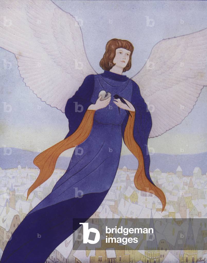 Illustration for The Happy Prince by Oscar Wilde (colour litho)