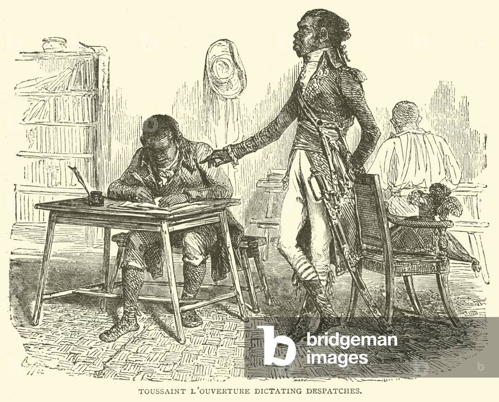 Toussaint L'Ouverture Dictating Despatches (engraving)