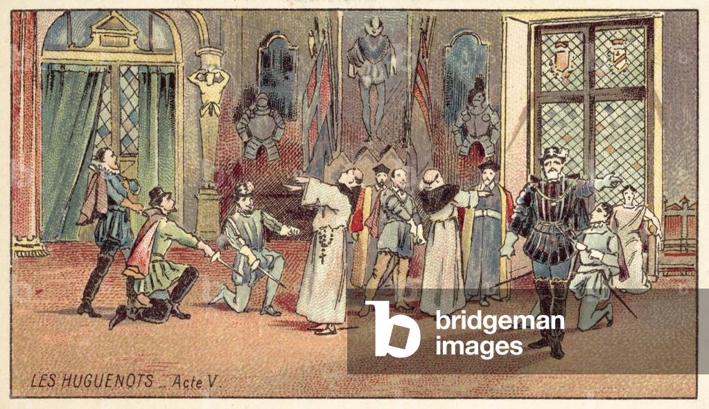Les Huguenots, Act V (colour litho)