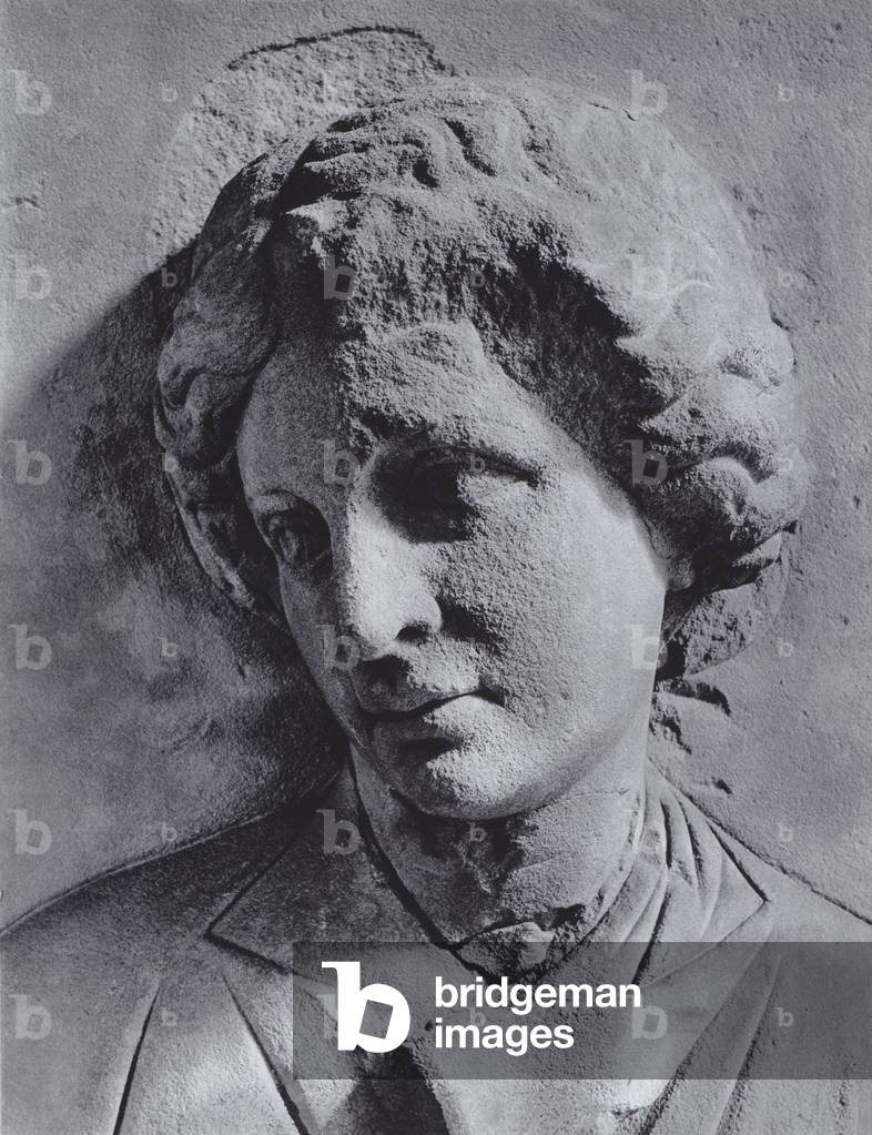Roman Portraits: Woman's Head from a Sepulchral Relief (b/w photo)