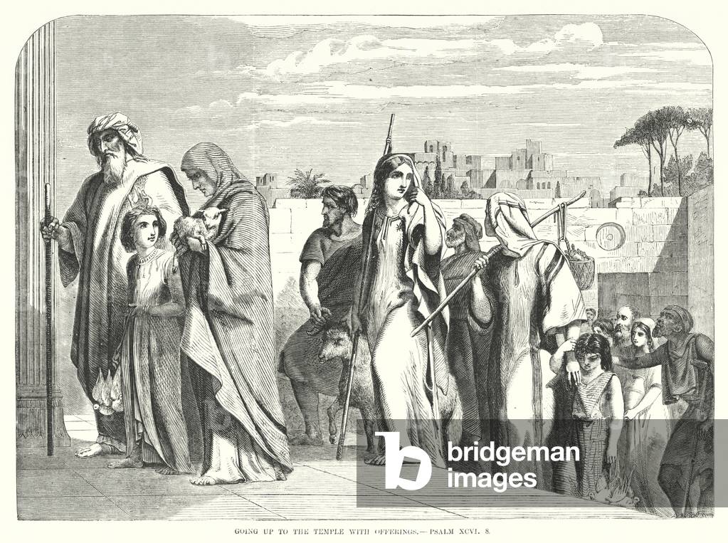Going up to the Temple with Offerings, Psalm XCVI, 8 (engraving)