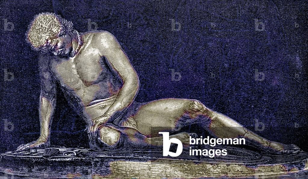 Wounded Gaul, illustration from 'History of Rome' by Victor Duruy, published 1884 (digitally enhanced image)