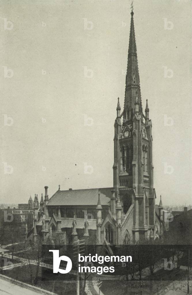 Toronto: St James' Cathedral, Corner of King and Church Streets (b/w photo)