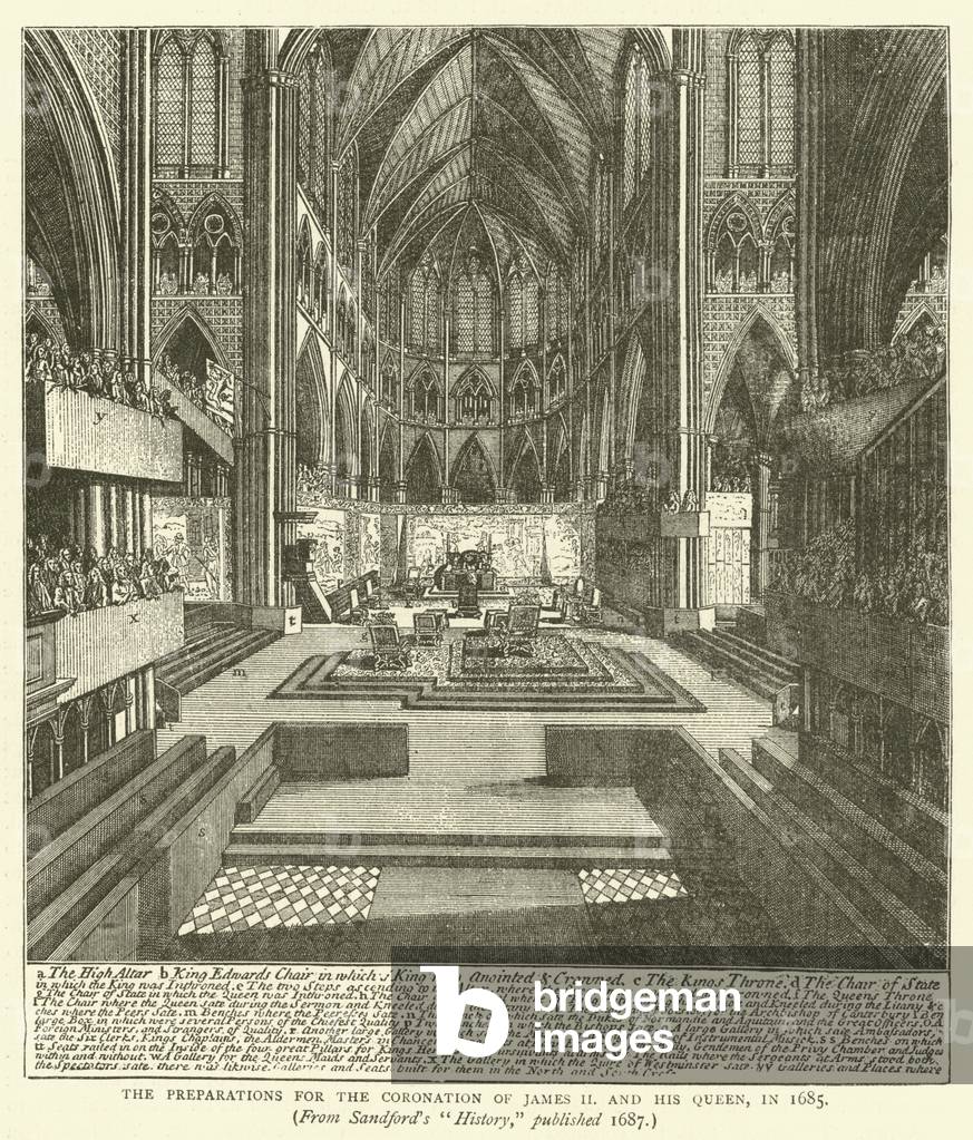 The preparations for the coronation of James II and His Queen, in 1685, from Sandford's 