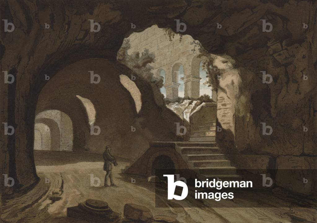 Underground corridors of the Coliseum, Rome (chromolitho)