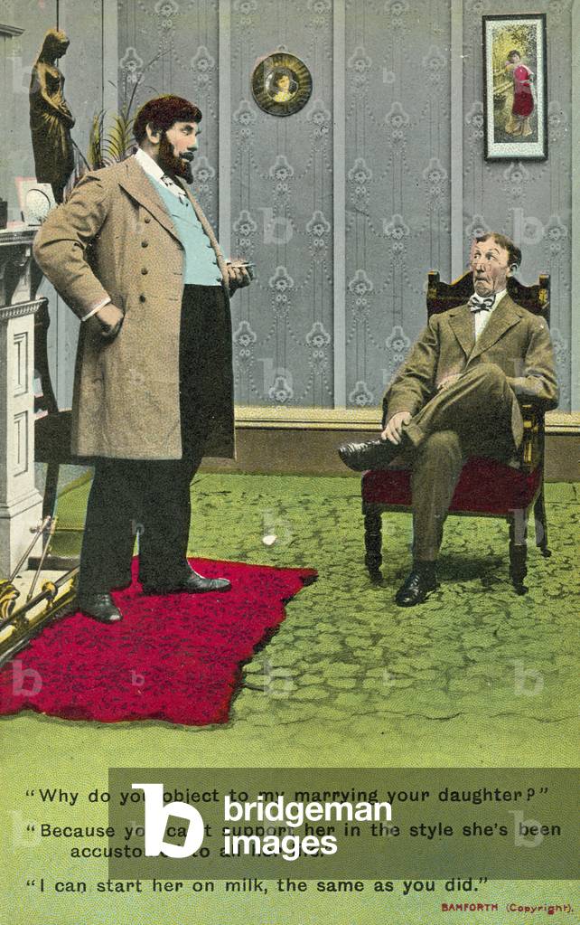 Man and his prospective father-in-law (colour photo)