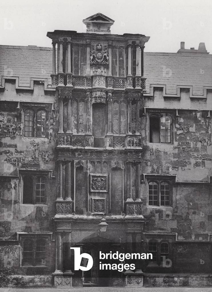 Oxford, Entrance in the Court at Merton College (b/w photo)