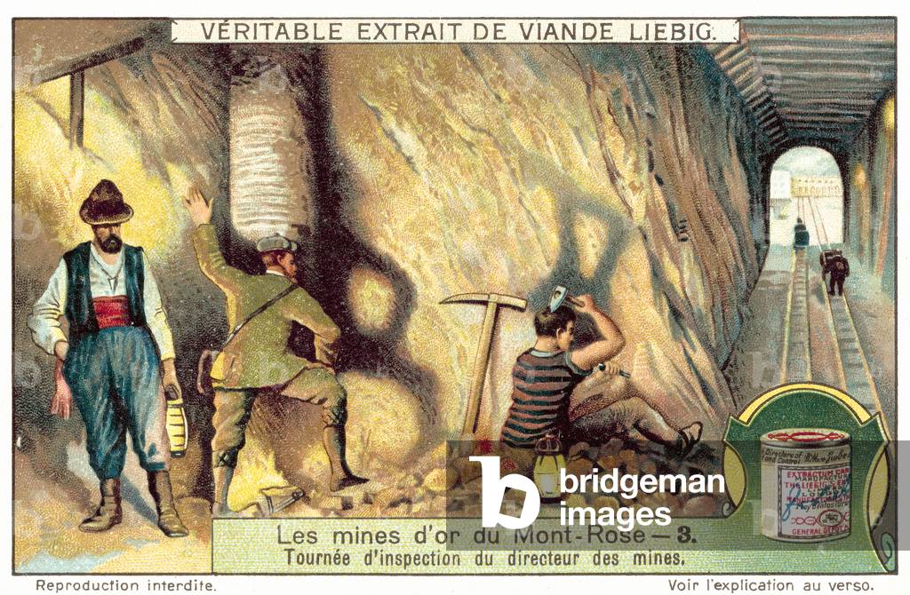 Tour of inspection by the director of the Monte Rosa gold mine (chromolitho)