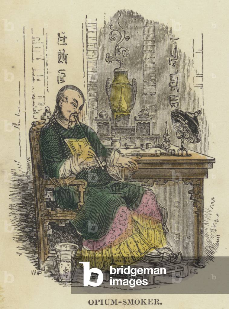 Opium-Smoker (coloured engraving)