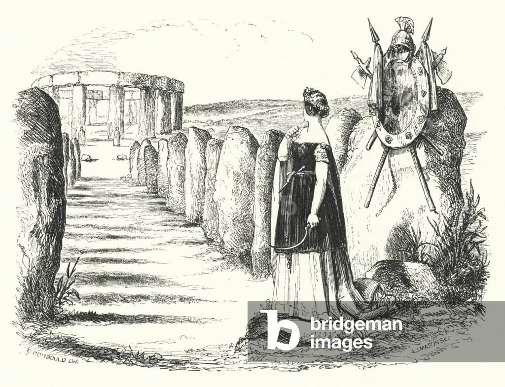 Illustration for the opera Norma, by Bellini (engraving)
