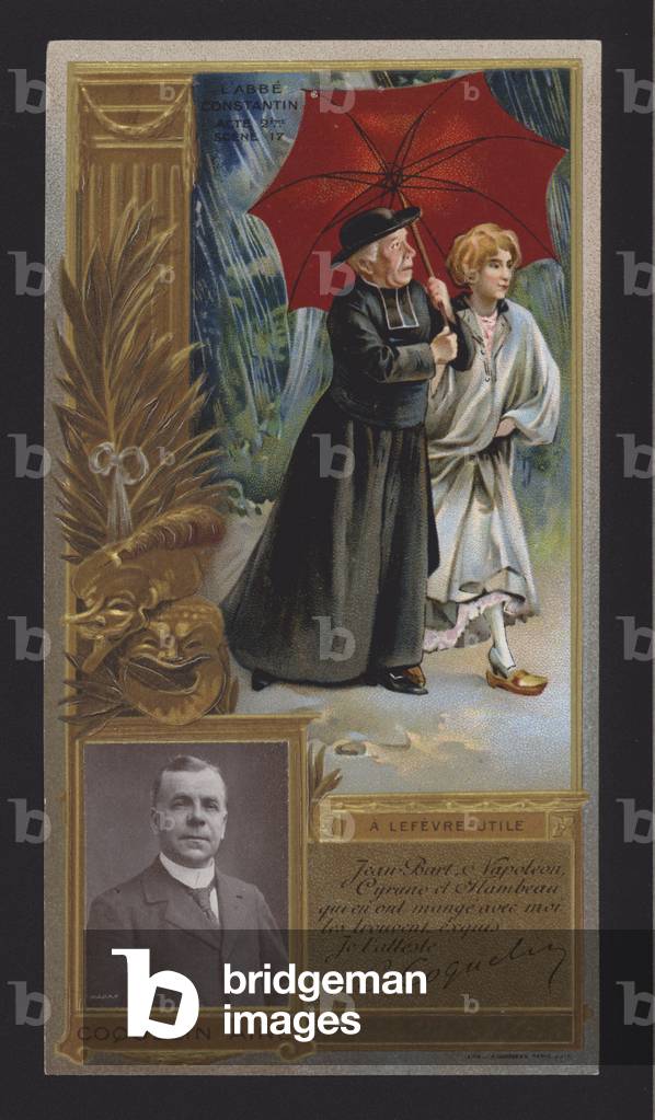 Coquelin Aine in L'Abbe Constantin (colour litho)