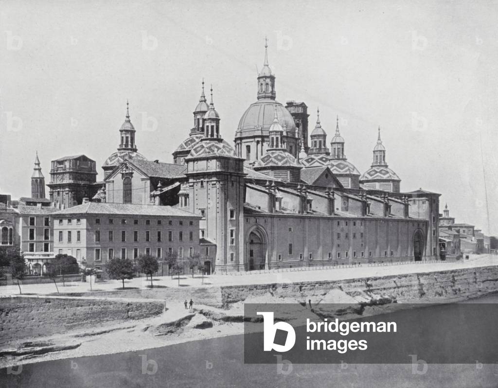 Cathedral of El Pilar, Saragossa (b/w photo)