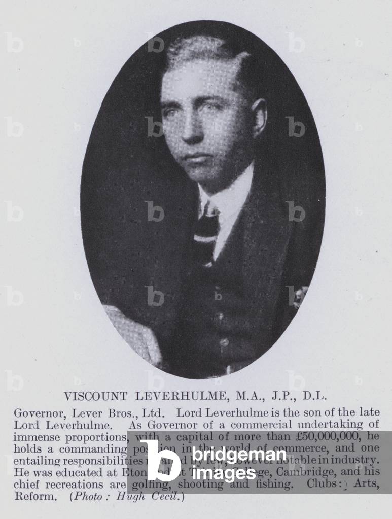 Viscount Leverhulme, MA, JP, DL (b/w photo)