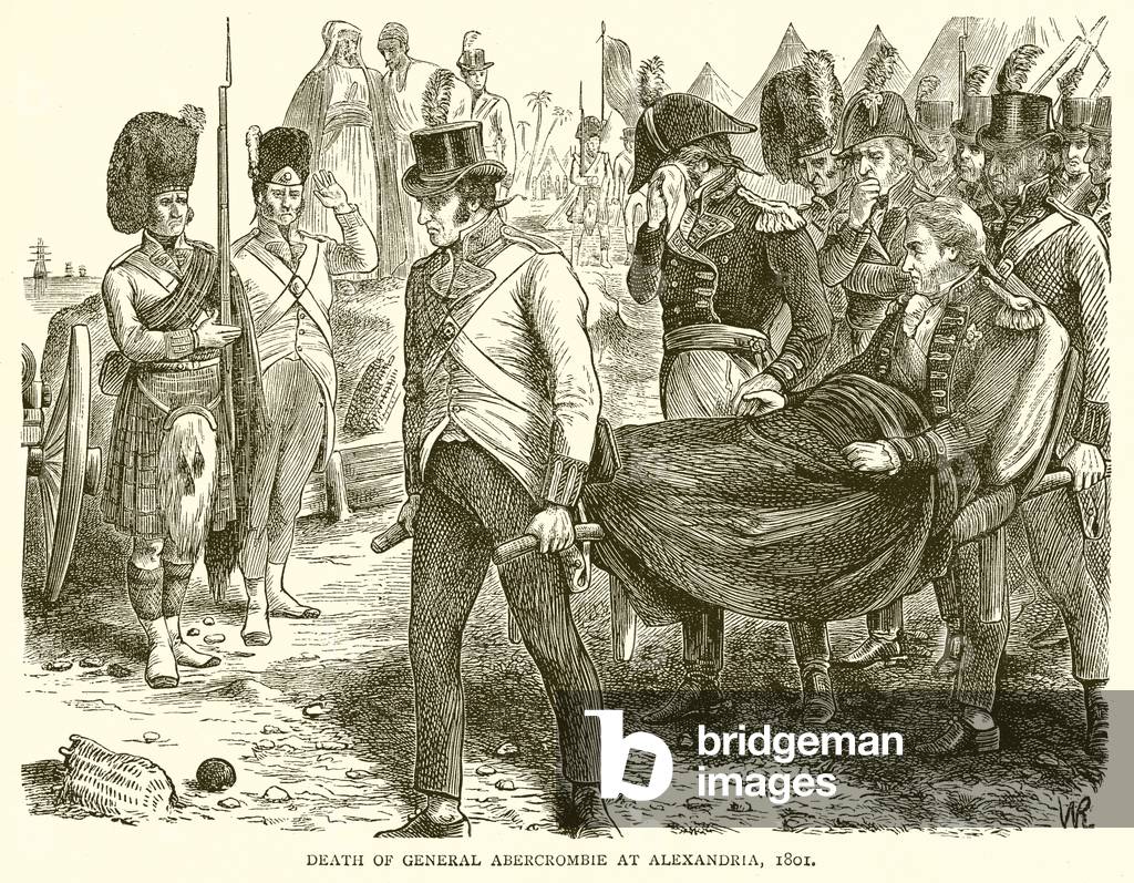 Death of General Abercrombie at Alexandria, 1801 (engraving)