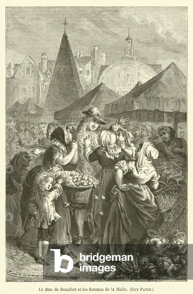 Le Duc de Beaufort et les femmes de la Halle, Guy Patin (engraving)