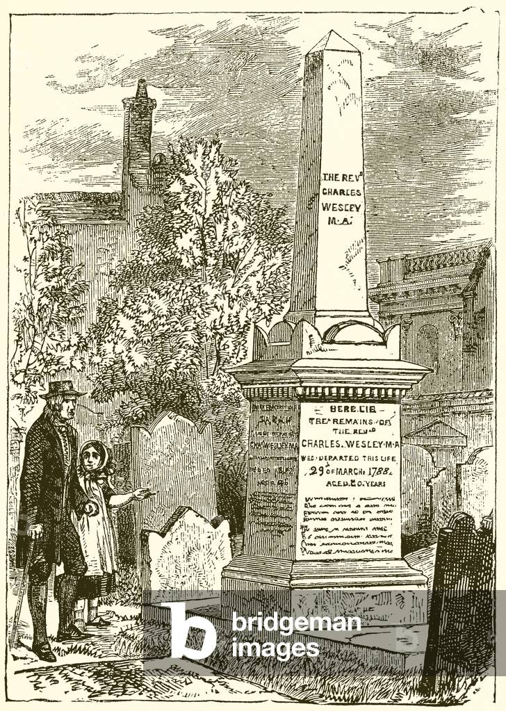 Charles Wesley, Tombstone (engraving)