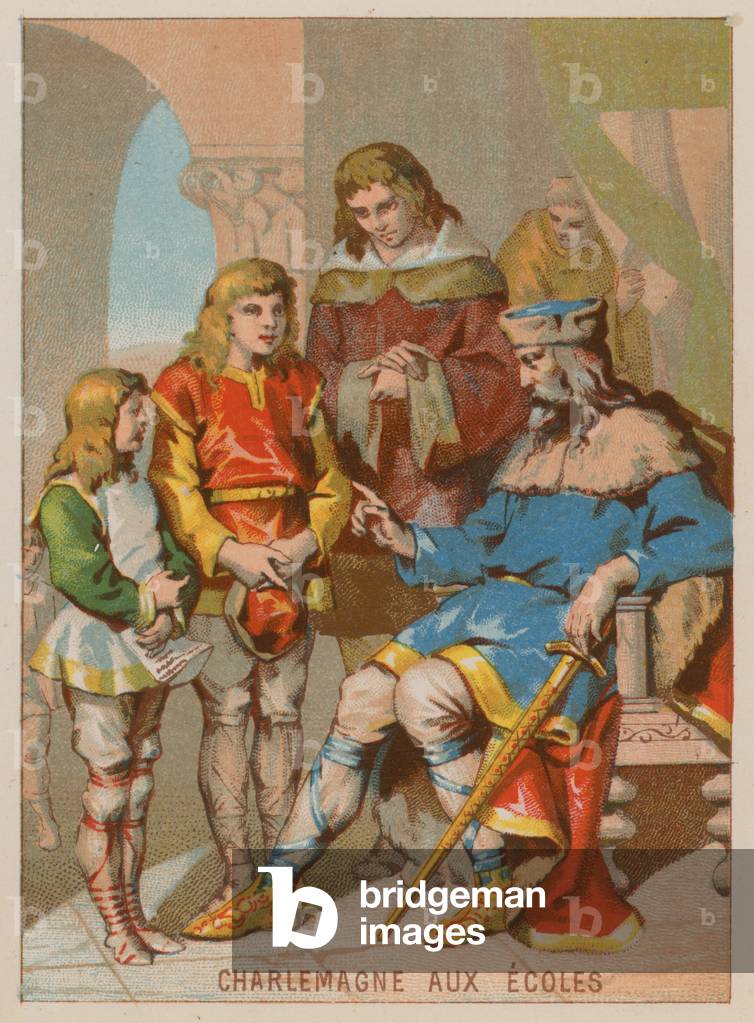 Charlemagne and the importance of education (chromolitho)