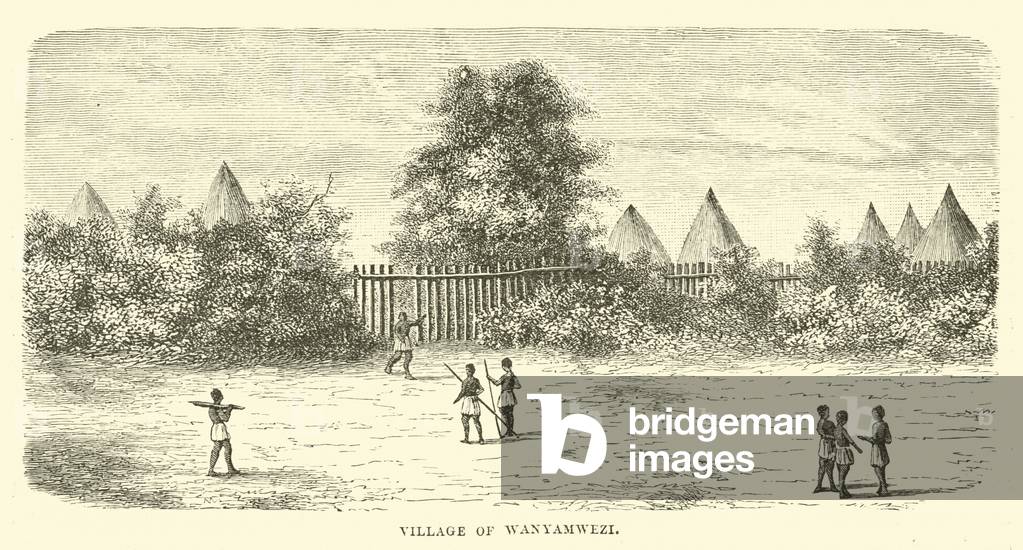 Village of Wanyamwezi (engraving)
