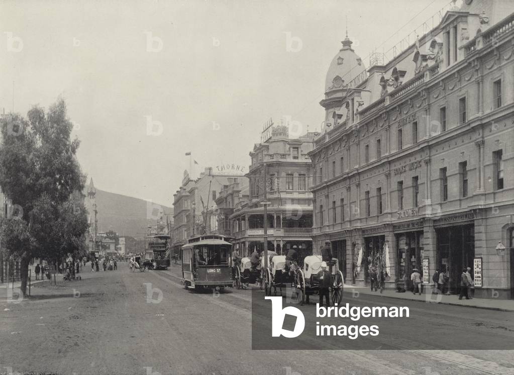 View of Adderley Street from opposite the Custom House (b/w photo)