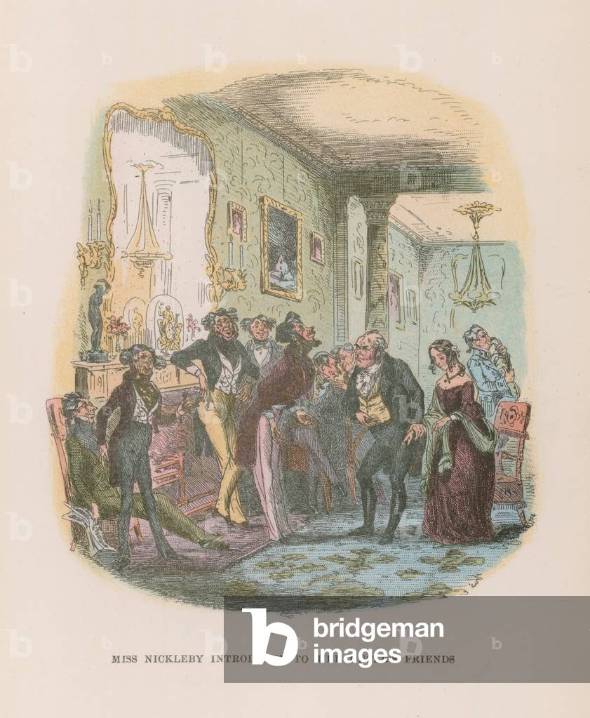 Illustration for Nicholas Nickleby (colour litho)