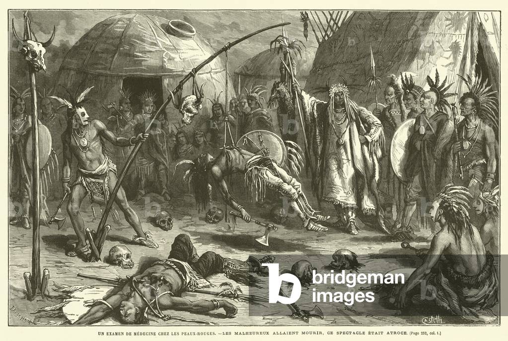 Un Examen De Medecine Chez Les Peaux-Rouges (engraving)