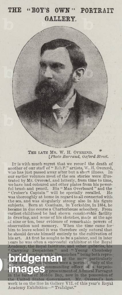 William Heysham Overend, English marine painter (b/w photo)