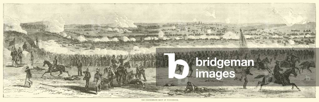 The Confederate Rout at Winchester, September 1864 (engraving)