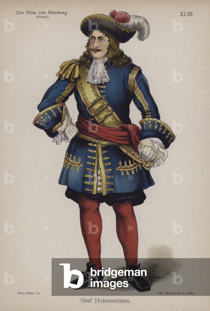 Graf Hohenzollern, from Der Prinz von Homburg (The Prince of Homburg) by Heinrich von Kleist (colour litho)