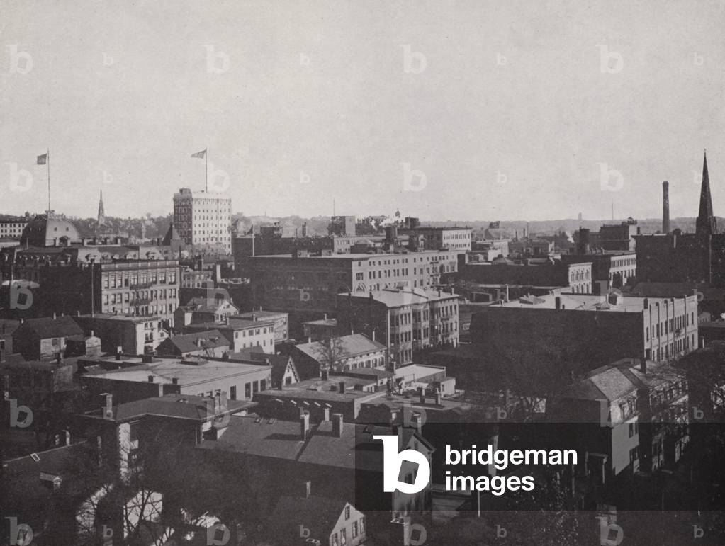 Providence, Rhode Island: Panorama from the Manufacturers' Building (b/w photo)