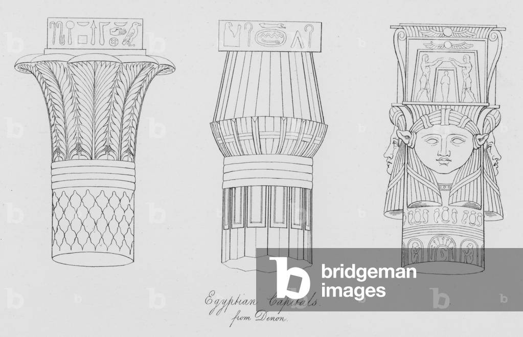 Egyptian Capitals, from Denon (engraving)