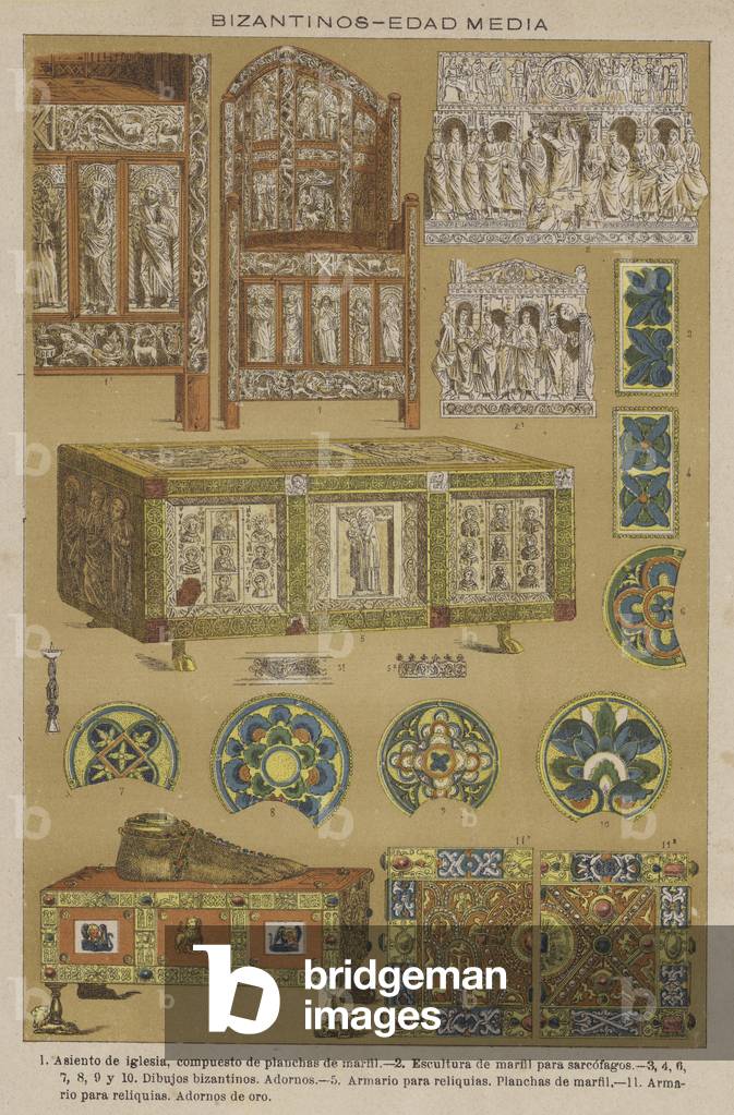 Bizantinos, Edad Media (colour litho)