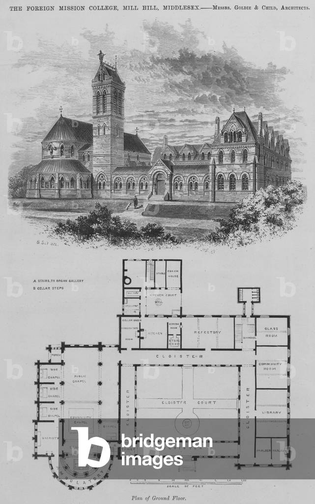 The Foreign Mission College, Mill Hill, Middlesex (engraving)