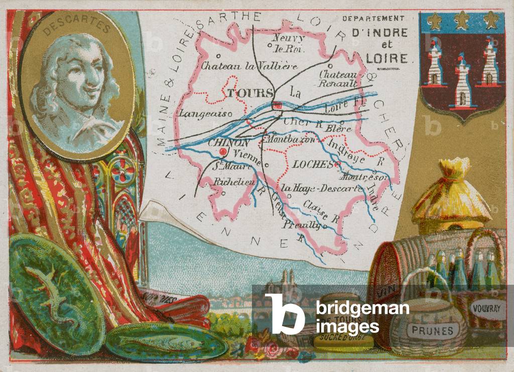 Department of Indre et Loire in west central France (chromolitho)
