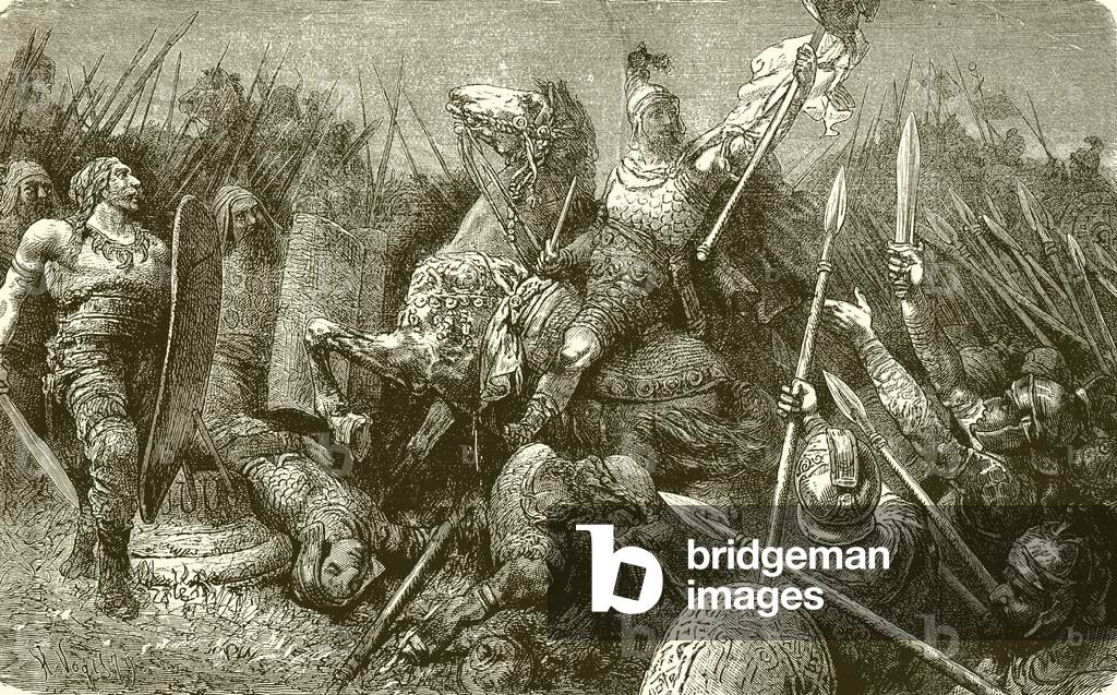 Belisarius leads the Roman Army against the Goths (engraving)