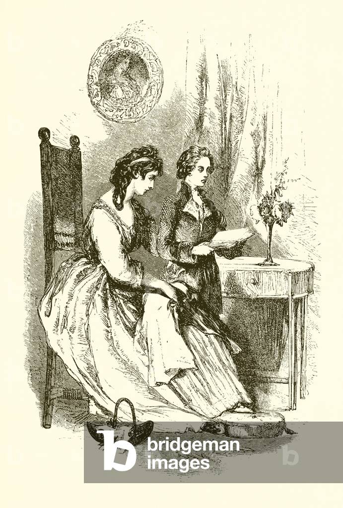 Burke reading to his mother (engraving)