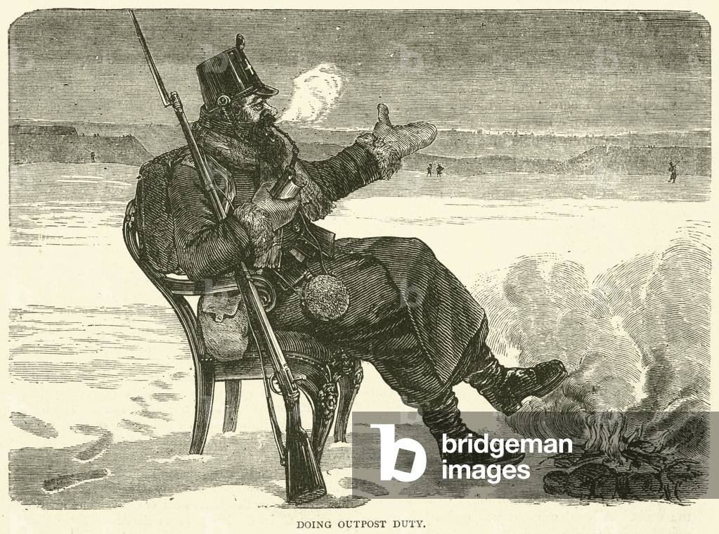 Doing outpost duty, December 1870 (engraving)