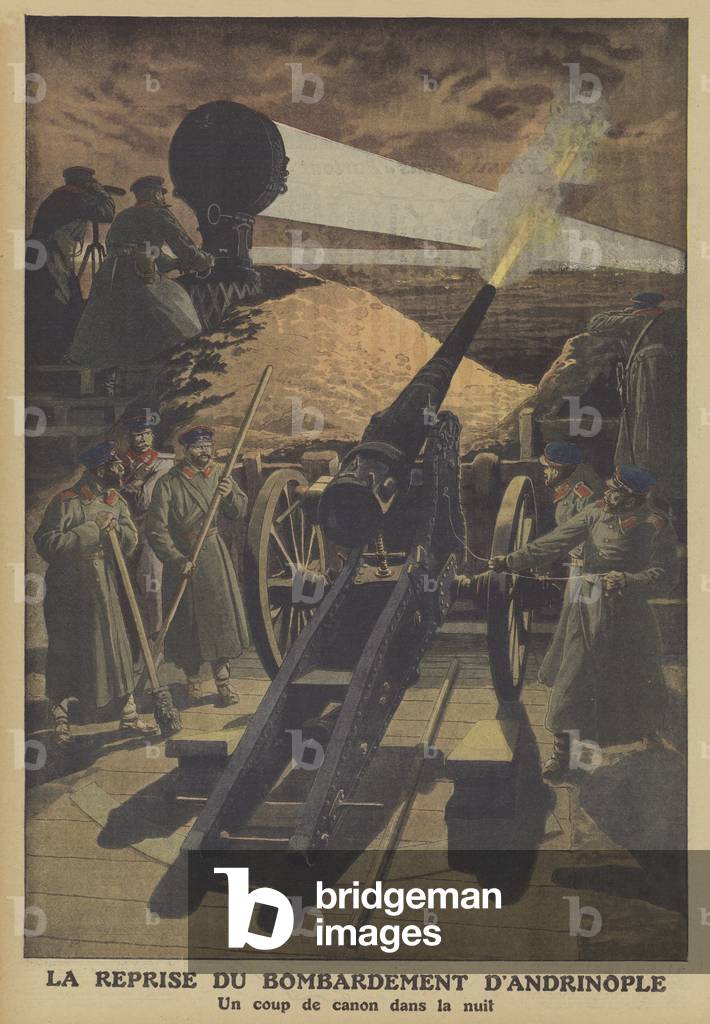 Recommencement of the Siege of Adrianople (colour litho)