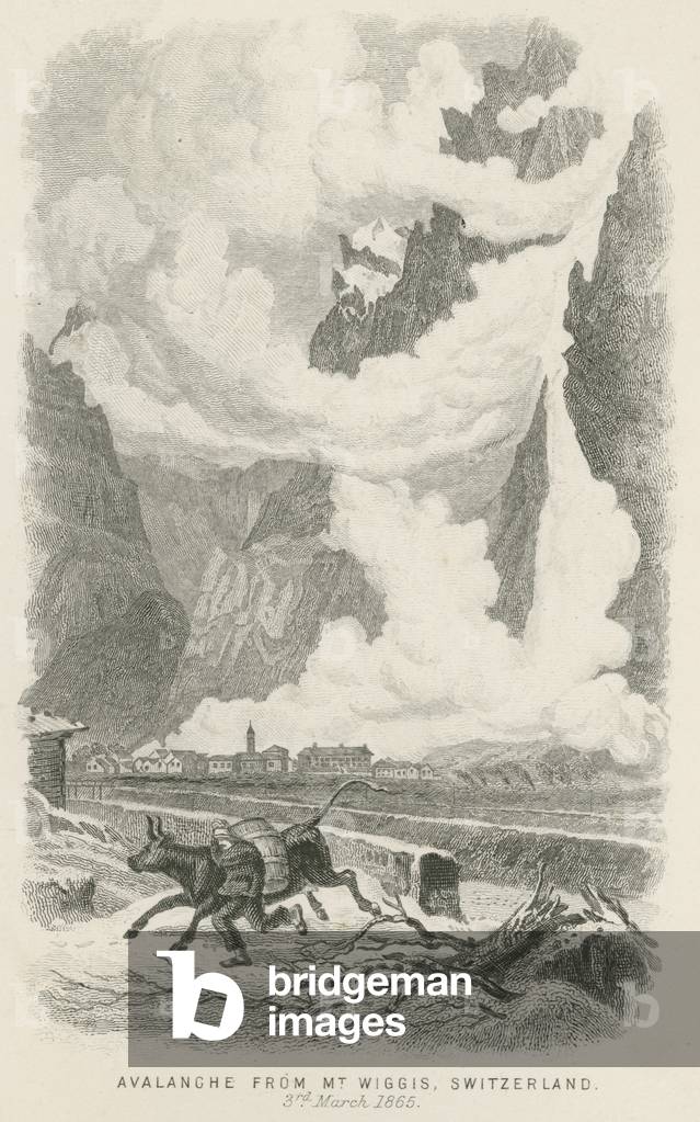 Avalanche from Mont Wiggis, Switzerland (engraving)