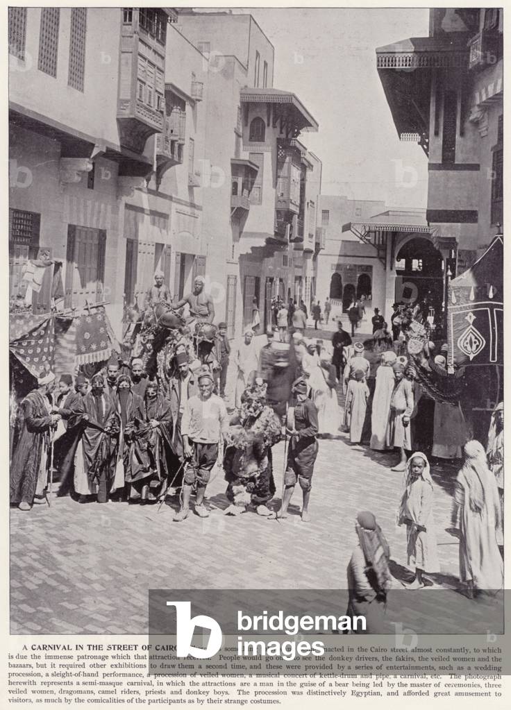 Chicago World's Fair, 1893: A Carnival in the Street of Cairo (b/w photo)