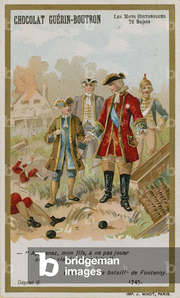 Chocolat Guerin-Boutron trade card, Historic Words series (chromolitho)