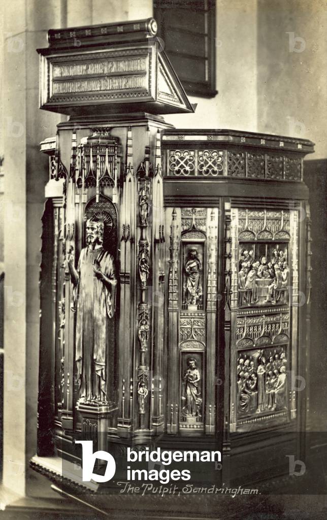 The Pulpit, St Mary Magdalene Church, Sandringham (b/w photo)