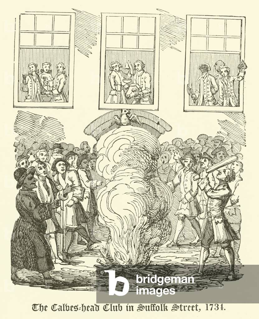 The Calves-head Club in Suffolk Street, 1734 (engraving)