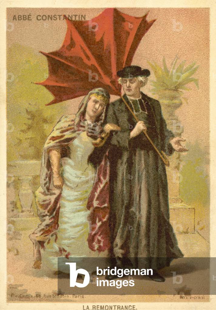 The remonstrance. Scene from L'Abbe Constantin (chromolitho)